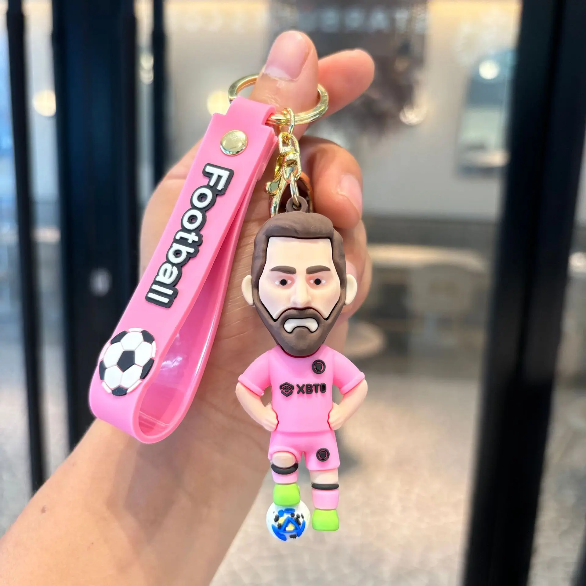 Figuritas De Estrellas De Fútbol De Dibujos Animados, Llaveros, Adornos Para Mochilas