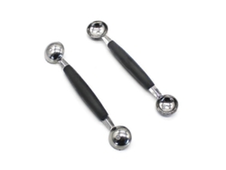 Everley891 Cortador de bolas semiesféricas para frutas y verduras (2 piezas, negro)