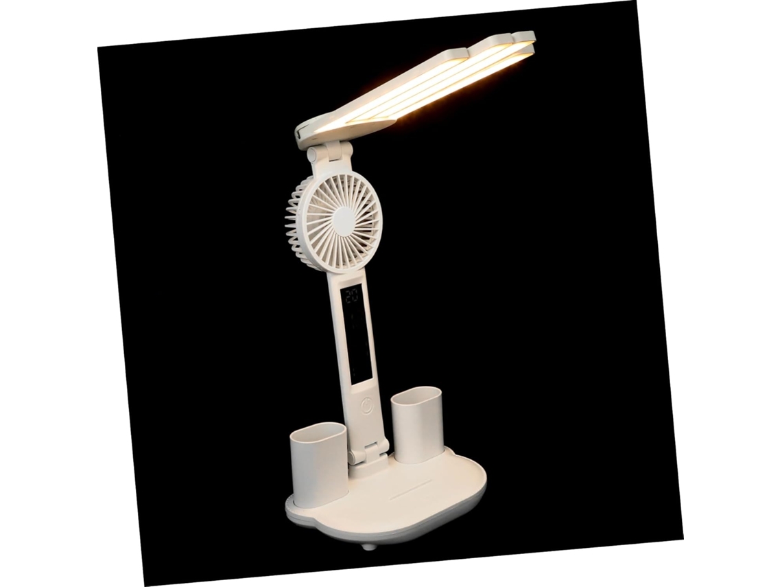 Lámpara De Escritorio Led Con Ventilador Y Organizador De Lámpara De Lectura Regulable