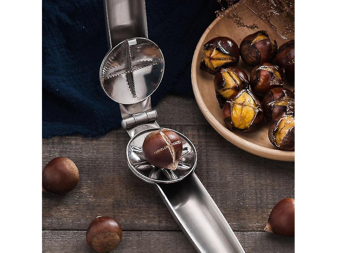 Pelador De Castañas Y Nueces De Acero Inoxidable Herramienta De Apertura Metálica Predeterminado