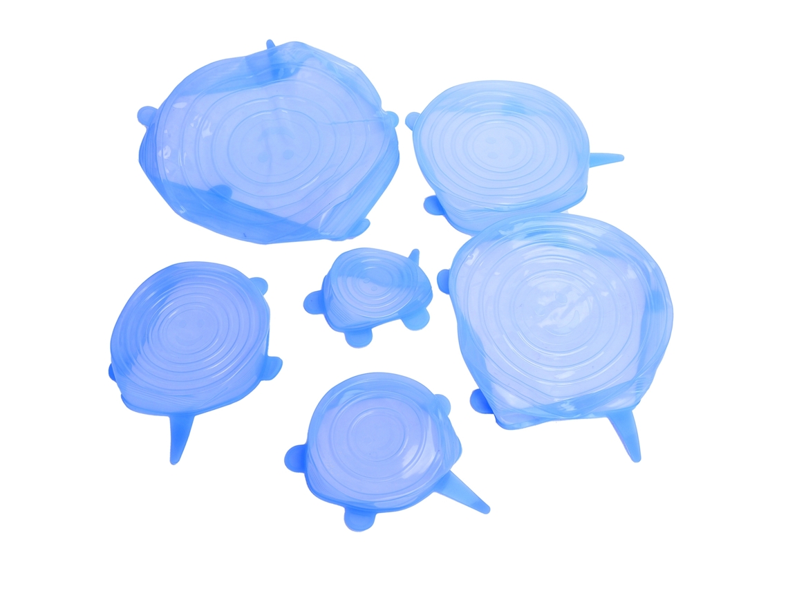 Tapa Sellante Reutilizable Expandible Para Alimentos 6 Piezas Tapa De Cocina Para Verduras Frutas Azul