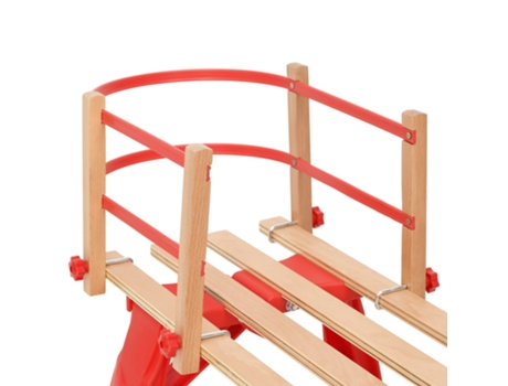 vidaXL Respaldo para trineo madera contrachapada rojo
