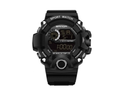 Reloj Electrónico Deportivo Multifuncional Impermeable Con Pantalla Digital Sanda (negro)