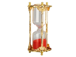 Reloj de arena de 15 minutos, decoración de mesa de metal roja