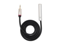 Adaptador de audio de 3,5 mm macho a 6,5 mm hembra con conector dorado y plateado de 1 m