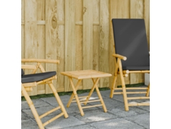 Mesa Plegable De Jardín De Bambú 45x45x45 Cm