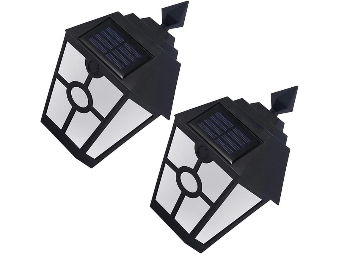 Lámpara De Pared Solar Hexagonal De 2 Piezas, Iluminación Decorativa Para Exteriores En Pasillos, Jardines, Parques Y Patios.