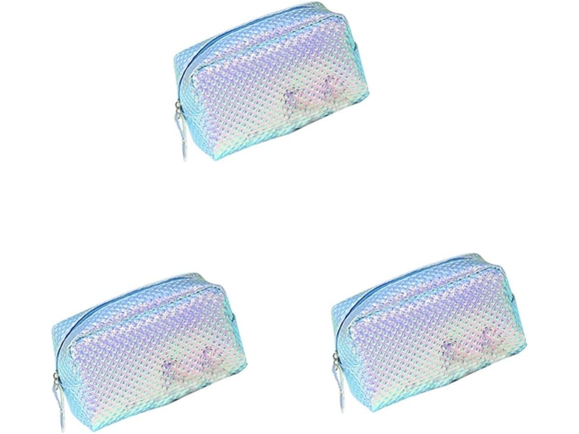 Neceser Impermeable De Dacrón De 3 Piezas, Bolsa De Viaje Portátil Para Cosméticos Y