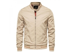 2026-chaqueta Casual Hombre Primavera Otoño Teenager Manga Larga Cremallera Tela Ligera Moda Hfk Xl Caqui