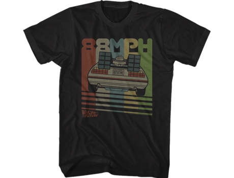 Camiseta Unisexo DEEPSTONE Retro DeLorean Back To The Future Negro (XXL)