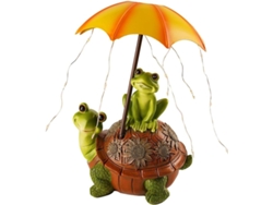 Estatua de tortuga y rana con energía solar para jardín, decoración de césped, regalo, soporte Gokoco