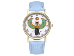 Reloj De Pulsera Analógico De Cuarzo Unisex Zhoulianfa Con Correa De Pu (azul Claro)