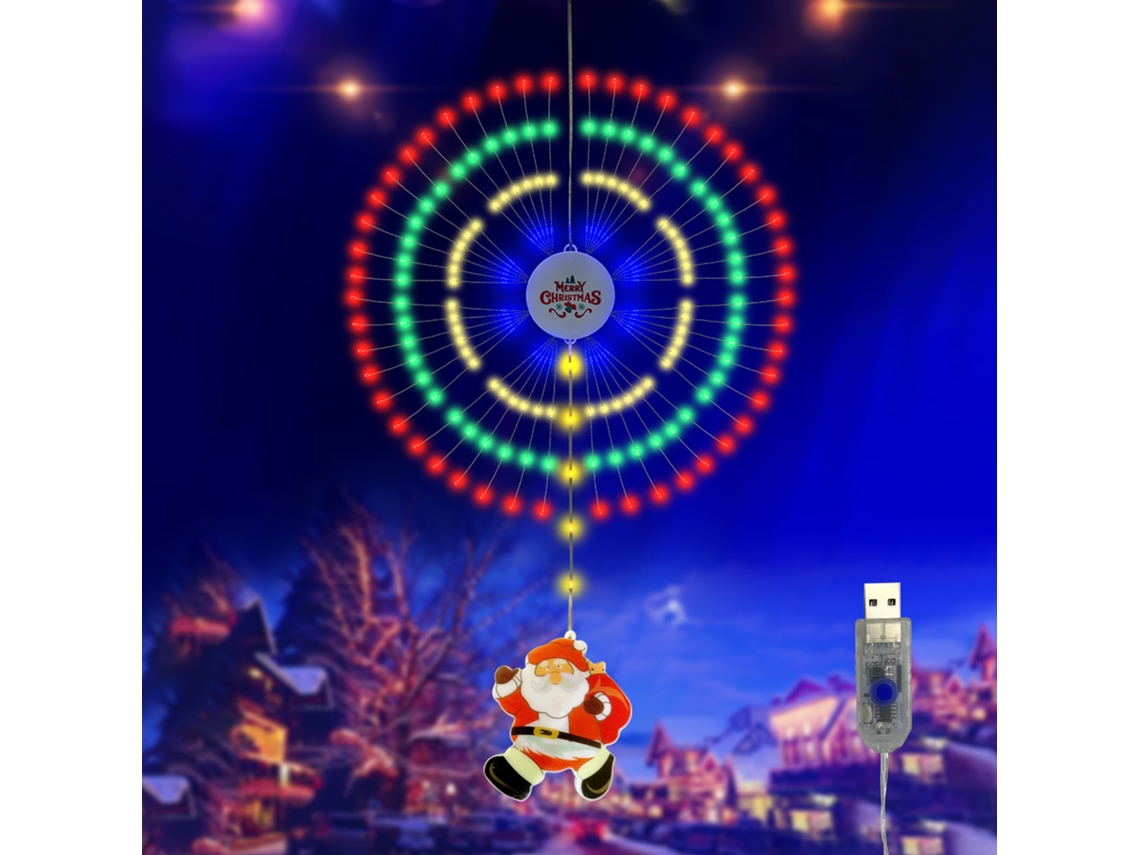 Luces navideñas BJ con forma de fuego artificial, multicolor, resistentes al agua IP65, 8 modos de iluminación.