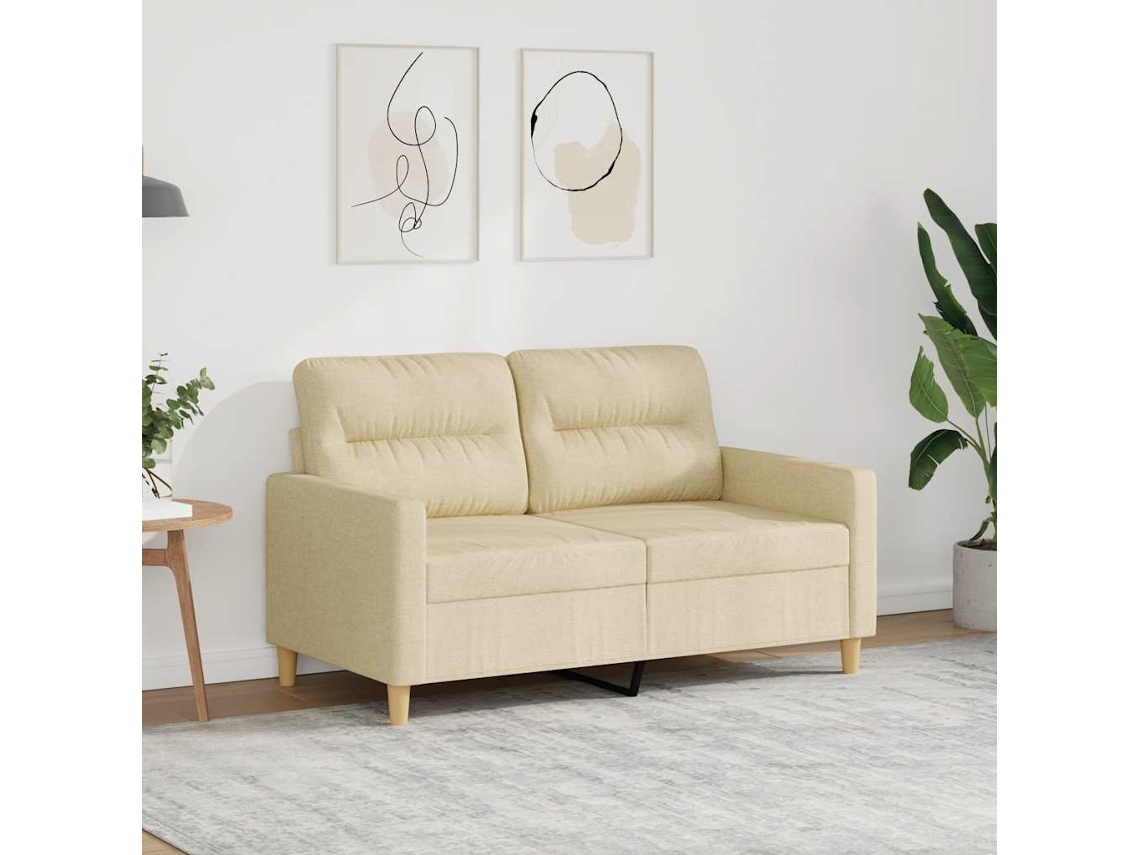 Sofá de 2 plazas - Sofá para salón - Sofá de relax, 120 cm, tejido, color crema HARLANV1