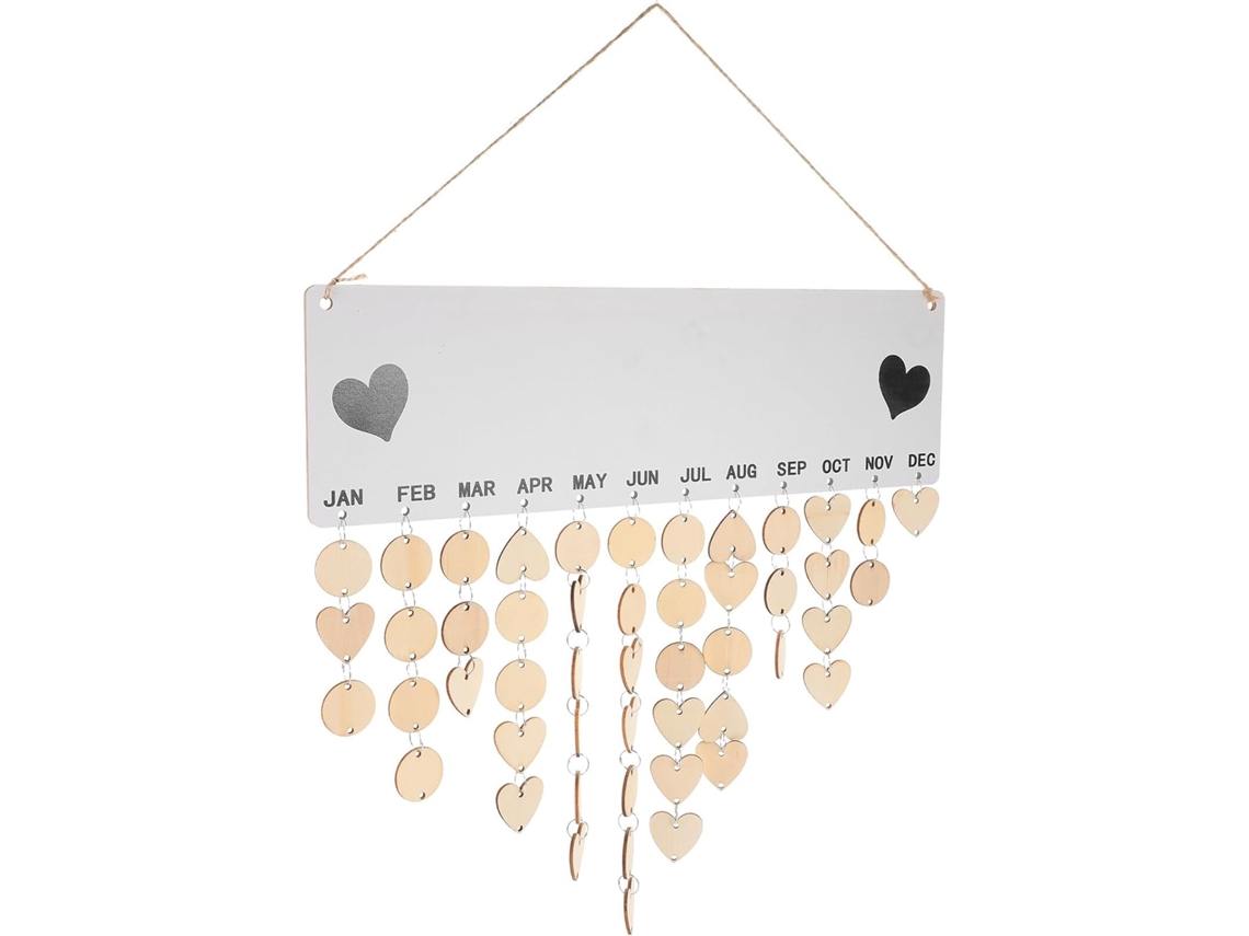 Calendario De Pared De Madera, De Cuenta Regresiva Familiar Para Armar