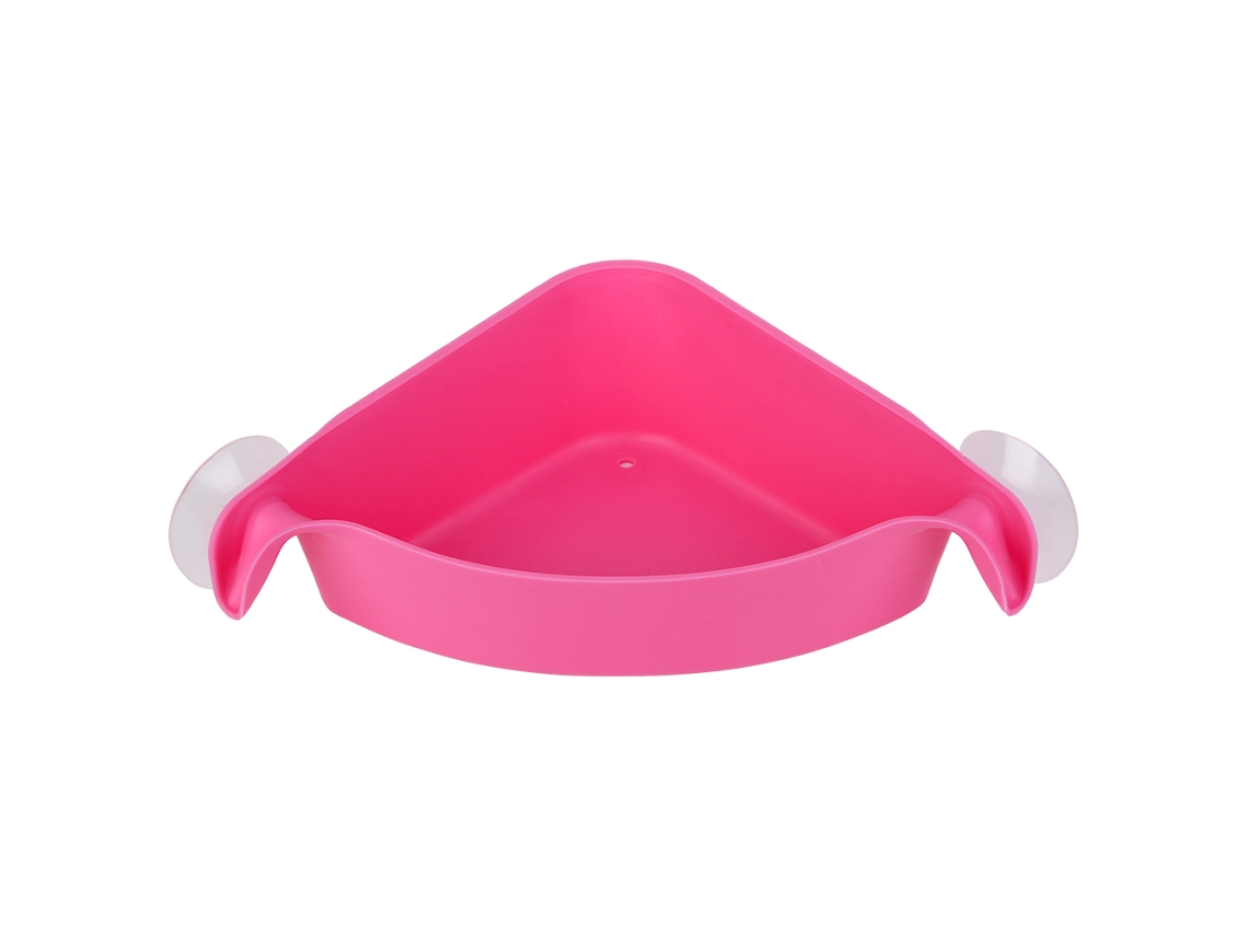 Estante de pared para baño con doble ventosa (rojo rosa)