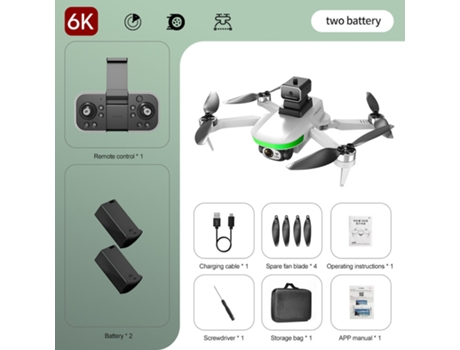 S5S Mini Drone con cámara 6K HD Evitación de obstáculos con láser (2 baterías - Duración de la batería: 18 min - Blanco) YIZHOOD