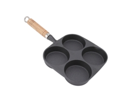 Sartén Antiadherente De 4 Tazas Con Mango De Madera Para Panqueques Y Tortillas.