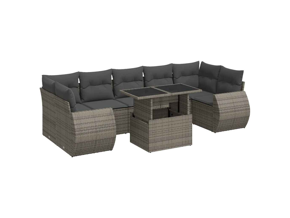 Maison Exclusive - Set De Sofás De Jardín Y Cojines 8 Piezas Ratán Sintético Gris