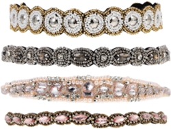 Conjunto De 4 Tiaras Femininas Com Miçangas De Vidro E Strass.