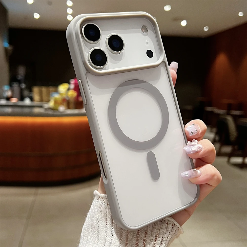 (gris, Iphone 16 Pro) Funda Ultrafina Y Resistente A Los Golpes, Respetuosa Con La Piel, Compatible Con Carga Inalámbrica Magnética.