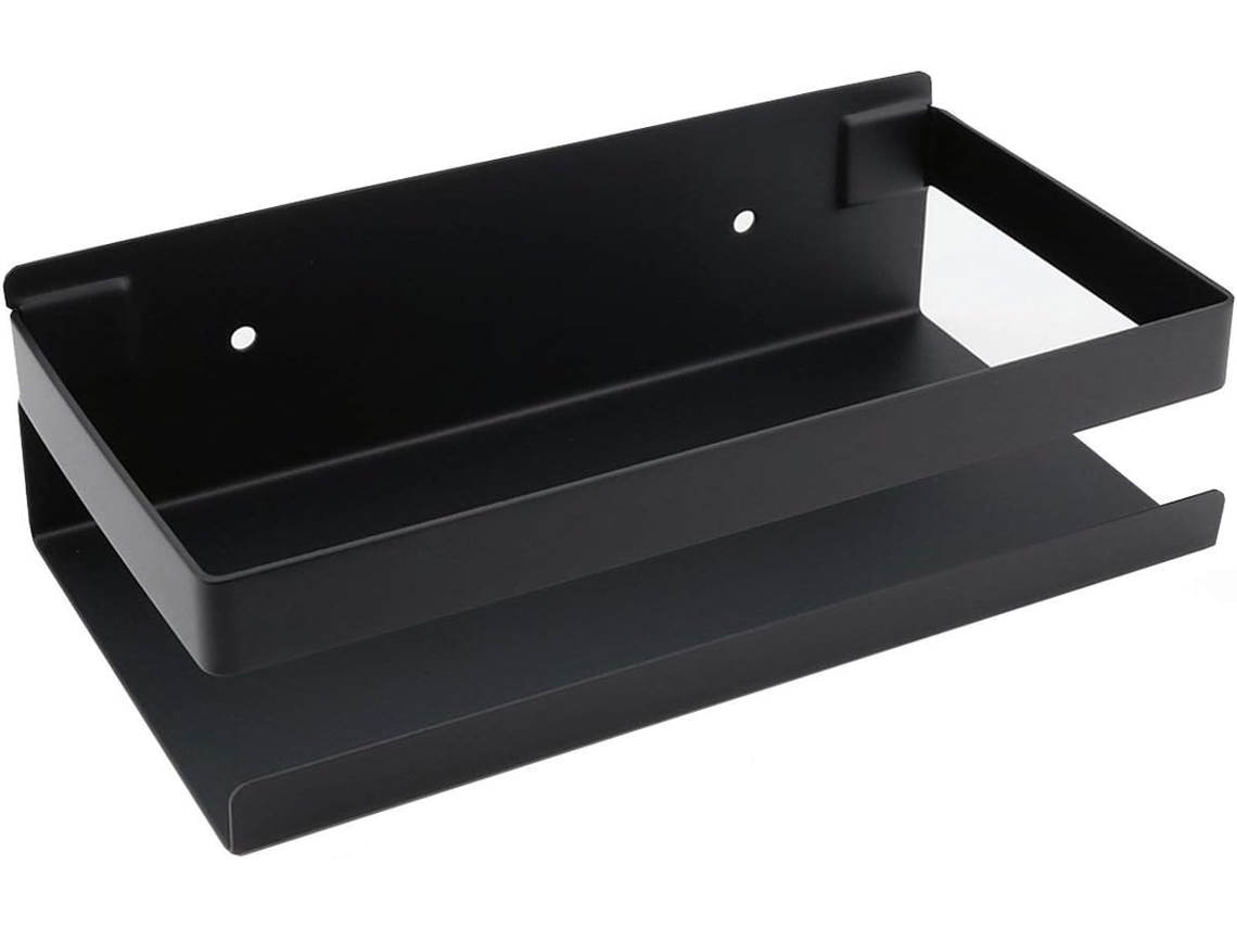 VVJIJILLY Prateleira De Parede 20cm Moderna, Preta Fosca, P/ Wc, Cozinha Ou Duche
