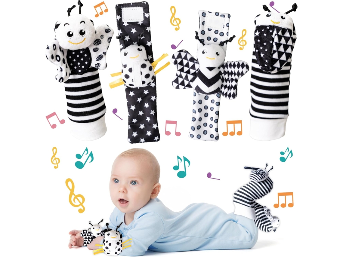 Calcetines Con Sonajero Para Bebé, Juguetes De 3 A 6 A 12 Meses, Juguete De Aprendizaje Para Niña Y Niño, Henten Home