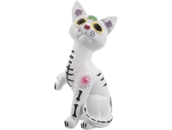 Figuras de calavera de resina para Halloween, linda escultura de gato esqueleto para decoración del hogar, adornos Gokoco