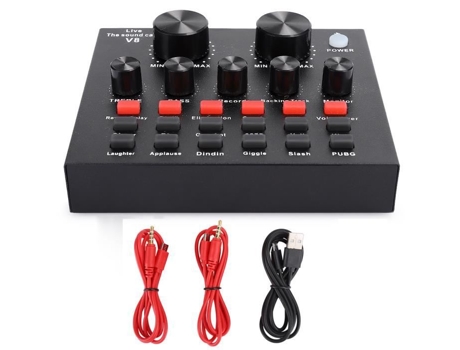 Tarjeta de sonido de transmisión en vivo, ajuste de volumen de voz Bluetooth, transmisión en vivo/Karaoke, modo de sonido multiefecto, caja de soni...