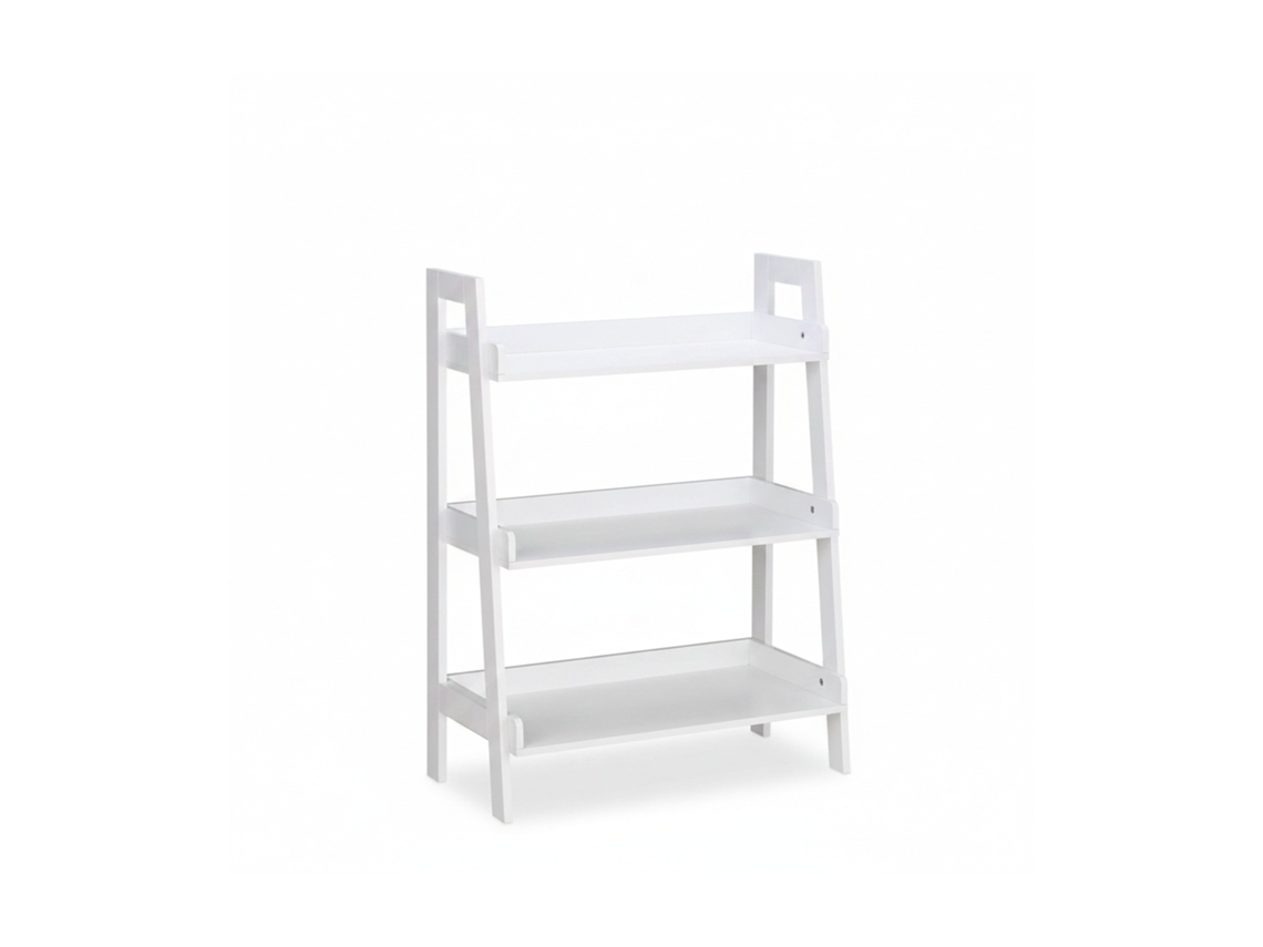 Relaxdays Estante De Pé 3 Andares, Escada Para Decoração, Plantas E Livros, Axlxp: 82,5 X 61 X 29 Cm, Branca