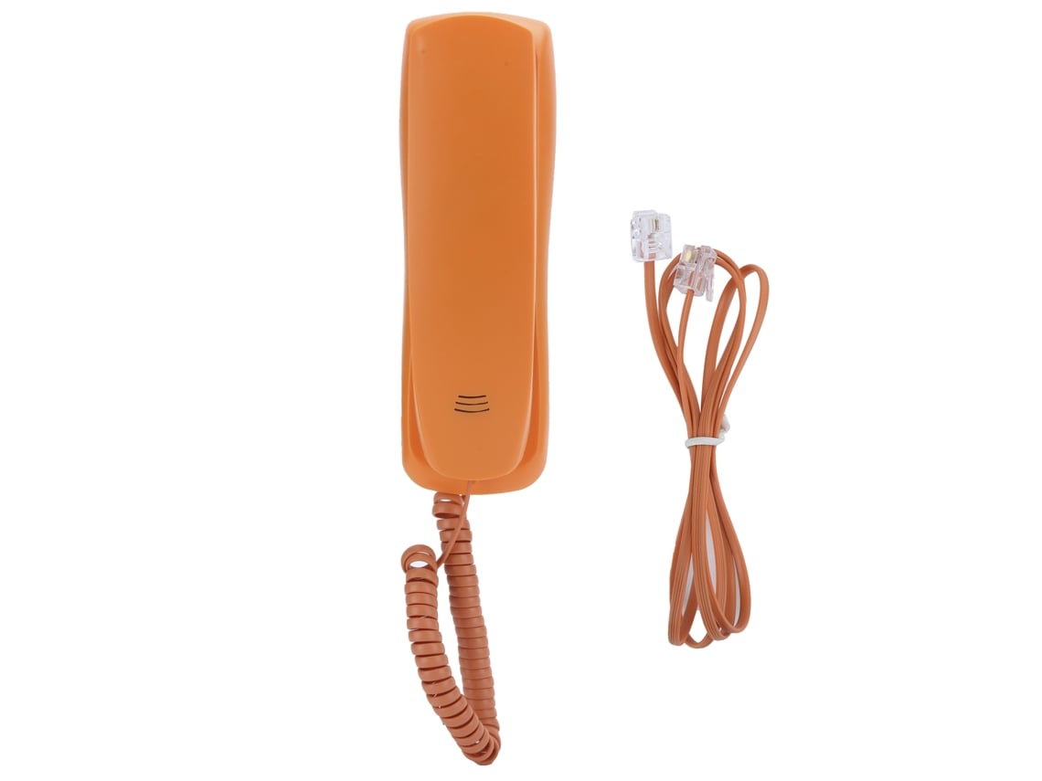 Telefone Fixo Com Fio Para Escritório E Casa, Design Fino, Cor Laranja, Portátil Kxt628