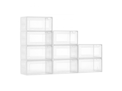 Juego de 9 cajas organizadoras de zapatos transparentes hasta talla 13 de EE. UU. con cierre magnético Tekmaquinas