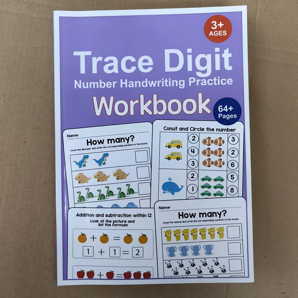 Cuaderno Interactivo De Matemáticas Para Preescolares De 64 Páginas: Trazado De Números, Práctica De Suma Y Resta, Material De Educación Temprana.