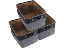 Caja de almacenamiento cúbica de tela multiusos con asas resistentes y diseño plegable que ahorra espacio. Organizador plegable de cuatro compartimentos.
