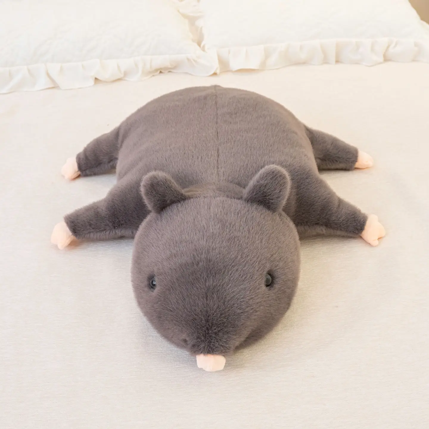 (preto, 70 Cm) Lindo Rato De Pelúcia Deitado, Animal Da Floresta