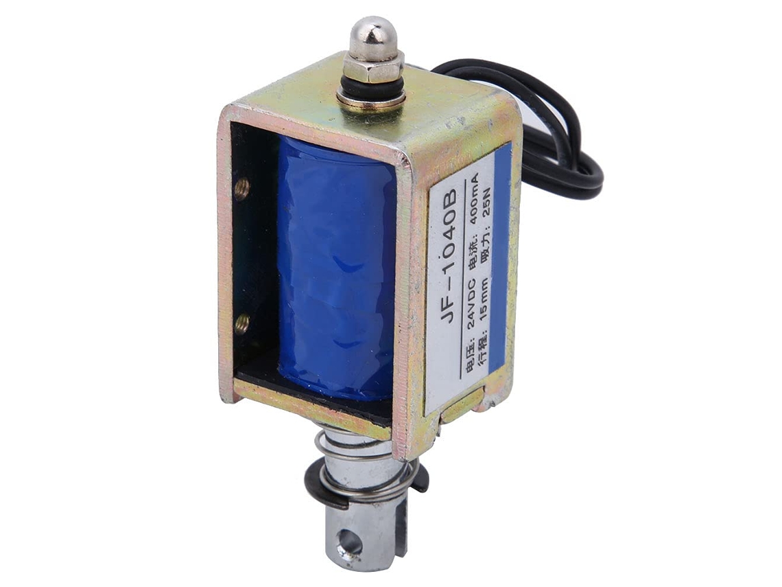 Electroimán De Alta Eficiencia 25n, 24v Cc, Carrera De 15 Mm Para Dispensadores Automáticos.