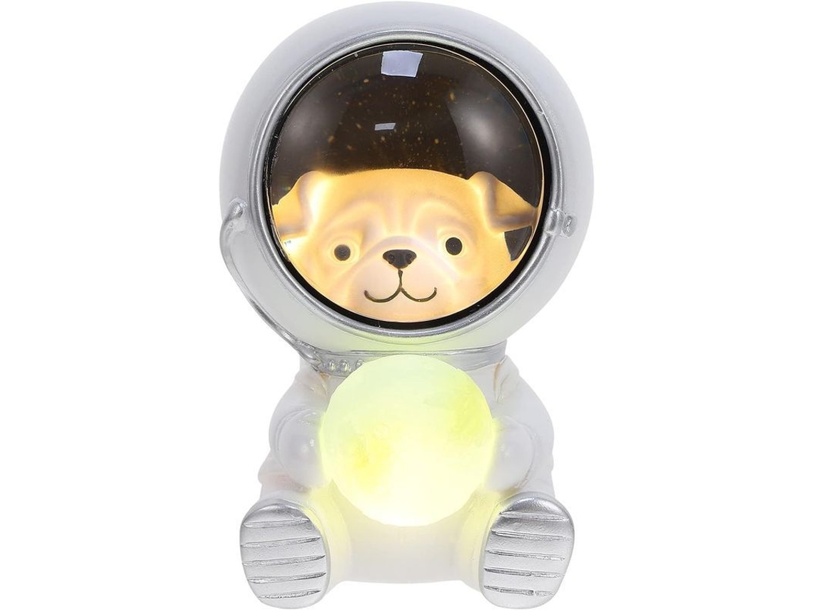 Lámpara De Mesa Con Forma De Perro Astronauta Y Luna En 3d, Luz Nocturna Decorativa Para La Habitación De Los Niños.