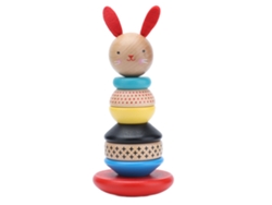 Torre Arco-íris De Coelho De Madeira Brinquedo Educativo Para Crianças Pré-escolares