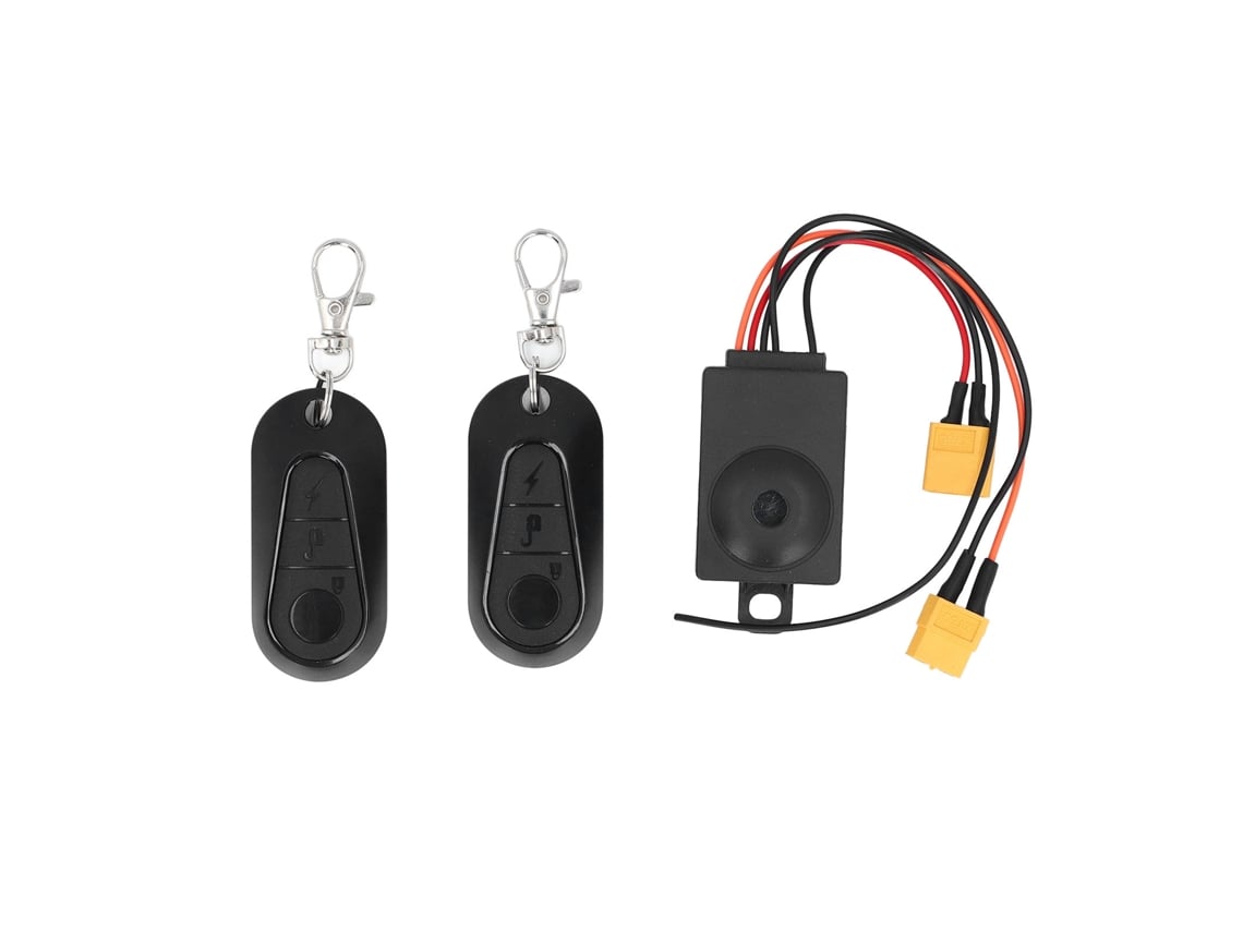Alarma antirrobo Rebe para bicicletas eléctricas con 2 mandos a distancia, sistema de seguridad impermeable de 36-70V para bicicletas y patinetes.