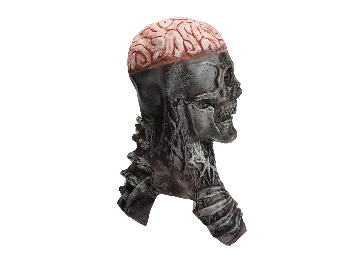 Máscara de Halloween: Calavera móvil, cerebro sangriento, larga