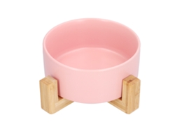 Taza de cerámica con soporte de bambú para ensaladas, frutas y postres | Sin marca