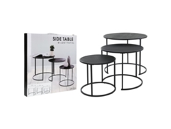Conjunto 3 de mesitas auxiliares H&S COLLECTION negro