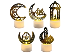 5 Unidades De Velas Led Para Eid Ramadán, Adornos Decorativos Musulmanes, Fiestas Musulmanas.