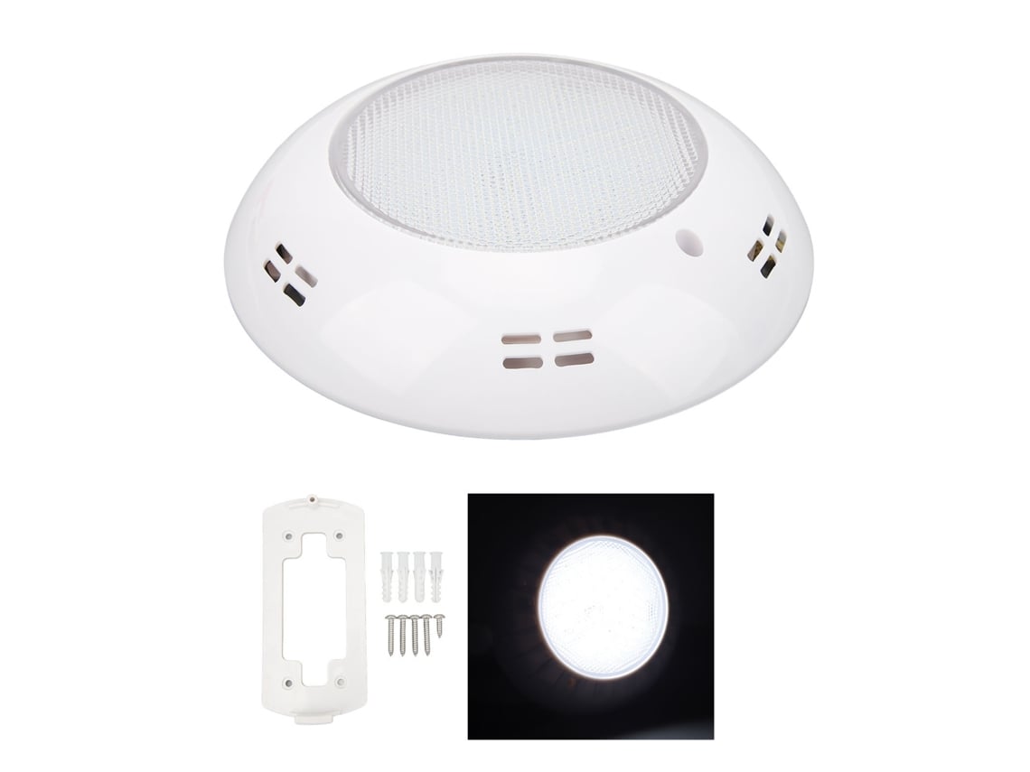 Luminária LED BJ para piscina, 18W AC12V, IP68 à prova d'água e resistente à pressão, em ABS e PC, luz branca, ideal para piscinas e aquários.