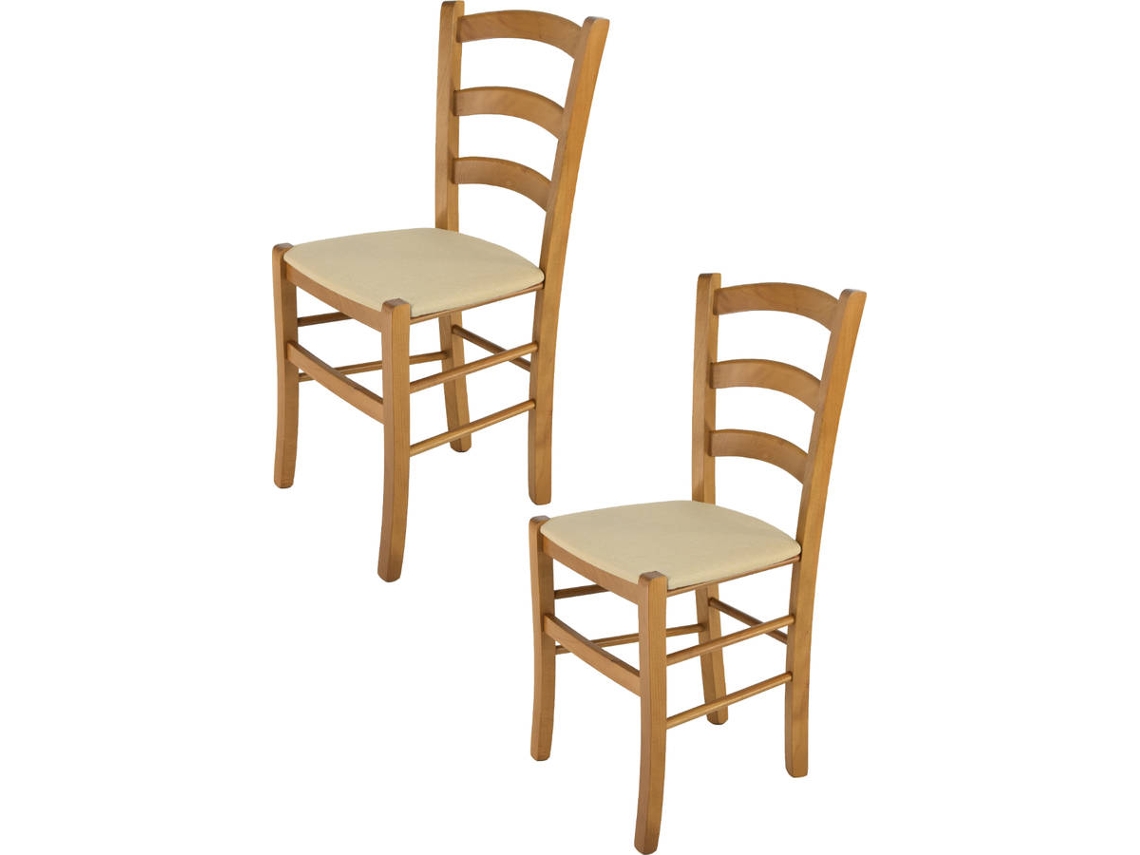 Conjunto de 2 Cadeiras T M C S Venice 322RO-169-NL021 (Castanho - 88x43x44 cm - Madeira)