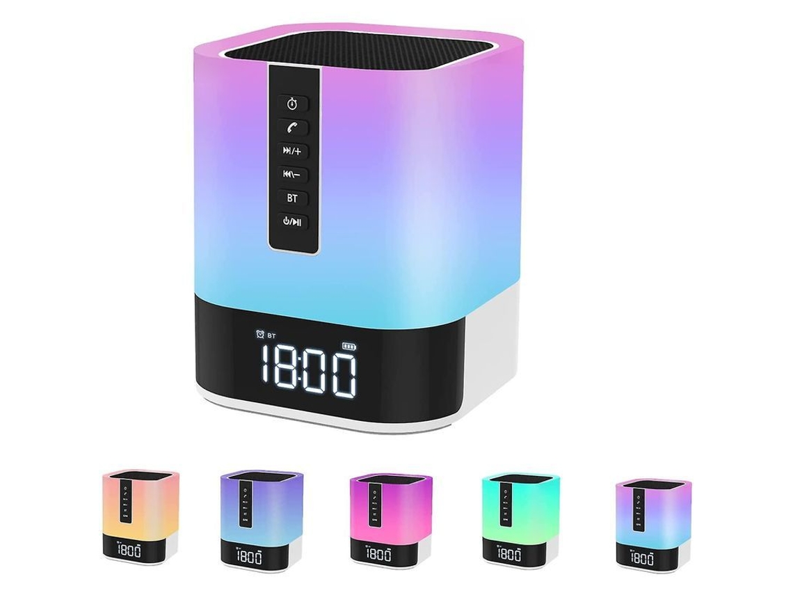 Reloj Despertador Portátil Bluetooth Con Altavoz Y Luz De Escritorio Para Adolescentes.