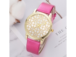 Reloj De Pulsera De Moda Para Mujer Con Correa De Piel Sintética Y Movimiento De Cuarzo Rosa.