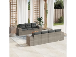 Conjunto de sofás de jardín de 8 piezas DKD Home Decor con cojines de mimbre gris