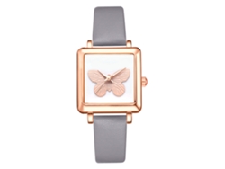 Reloj De Pulsera Casual De Moda Para Mujer Lvpai Con Correa De Cuero Sintético Gris.