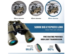Binoculares militares 20x50 para adultos con adaptador para teléfono inteligente, binoculares tácticos compactos e impermeables para observación de aves Gusshious